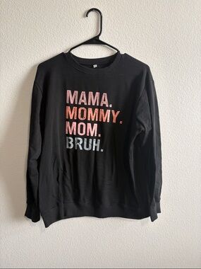 Black 'MAMA' Graphic Crewneck Sweatshirt